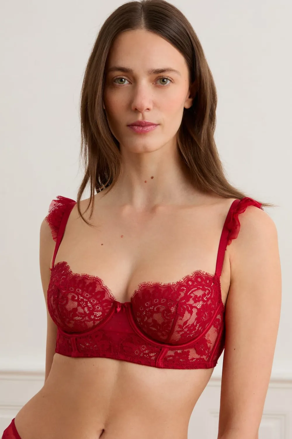 Online ETAM Sujetador N.9 - Balconnet bustier de encaje ROJO