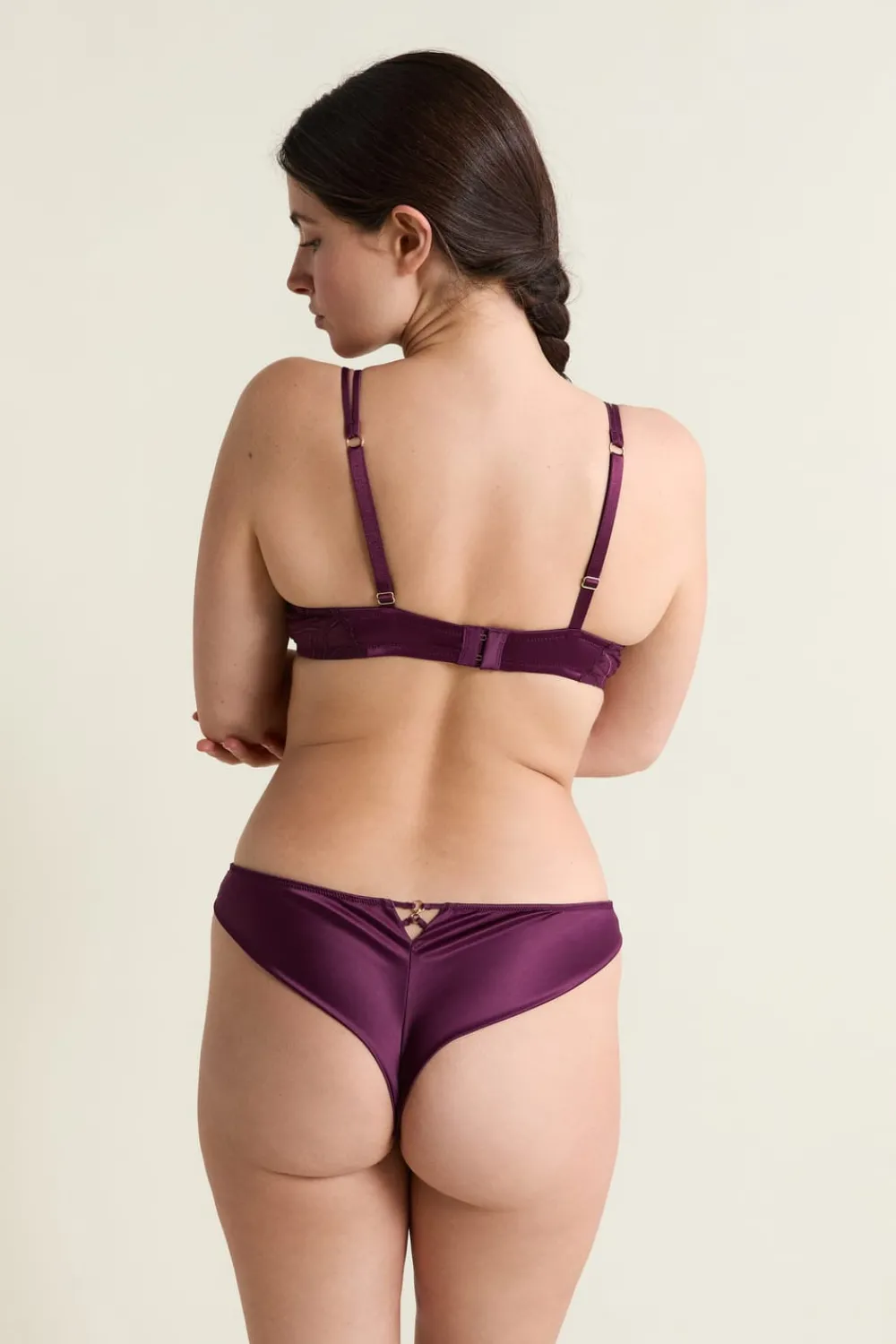 Outlet ETAM Sujetador N.9 - Balconnet con bordado floral MORADO