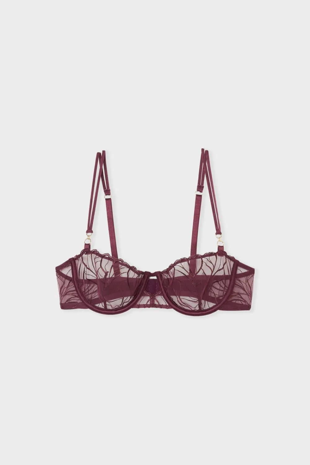 Outlet ETAM Sujetador N.9 - Balconnet con bordado floral MORADO