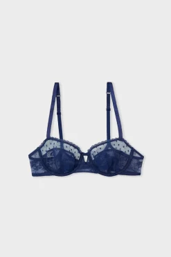 Discount ETAM Sujetador N.9 - Balconnet con bordado marino
