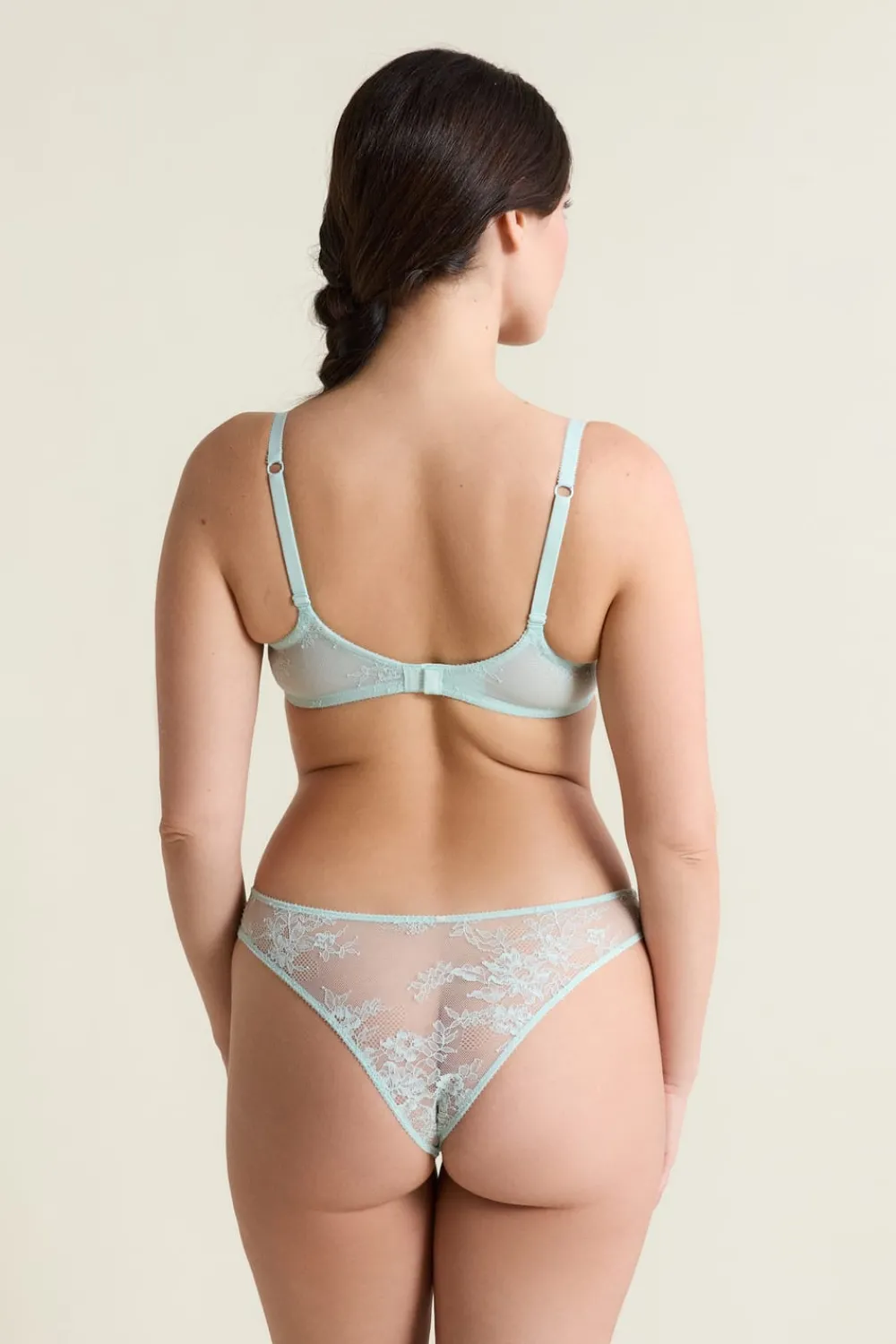 Sale ETAM Sujetador N.9 - Balconnet con bordado AZUL VERDOSO