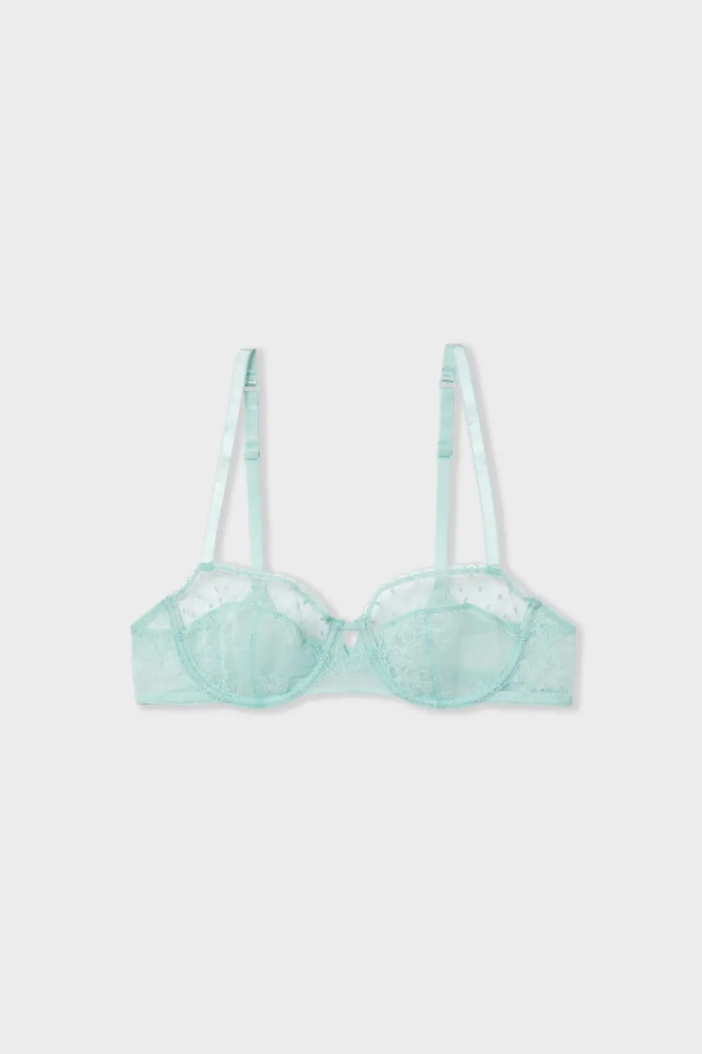 Sale ETAM Sujetador N.9 - Balconnet con bordado AZUL VERDOSO