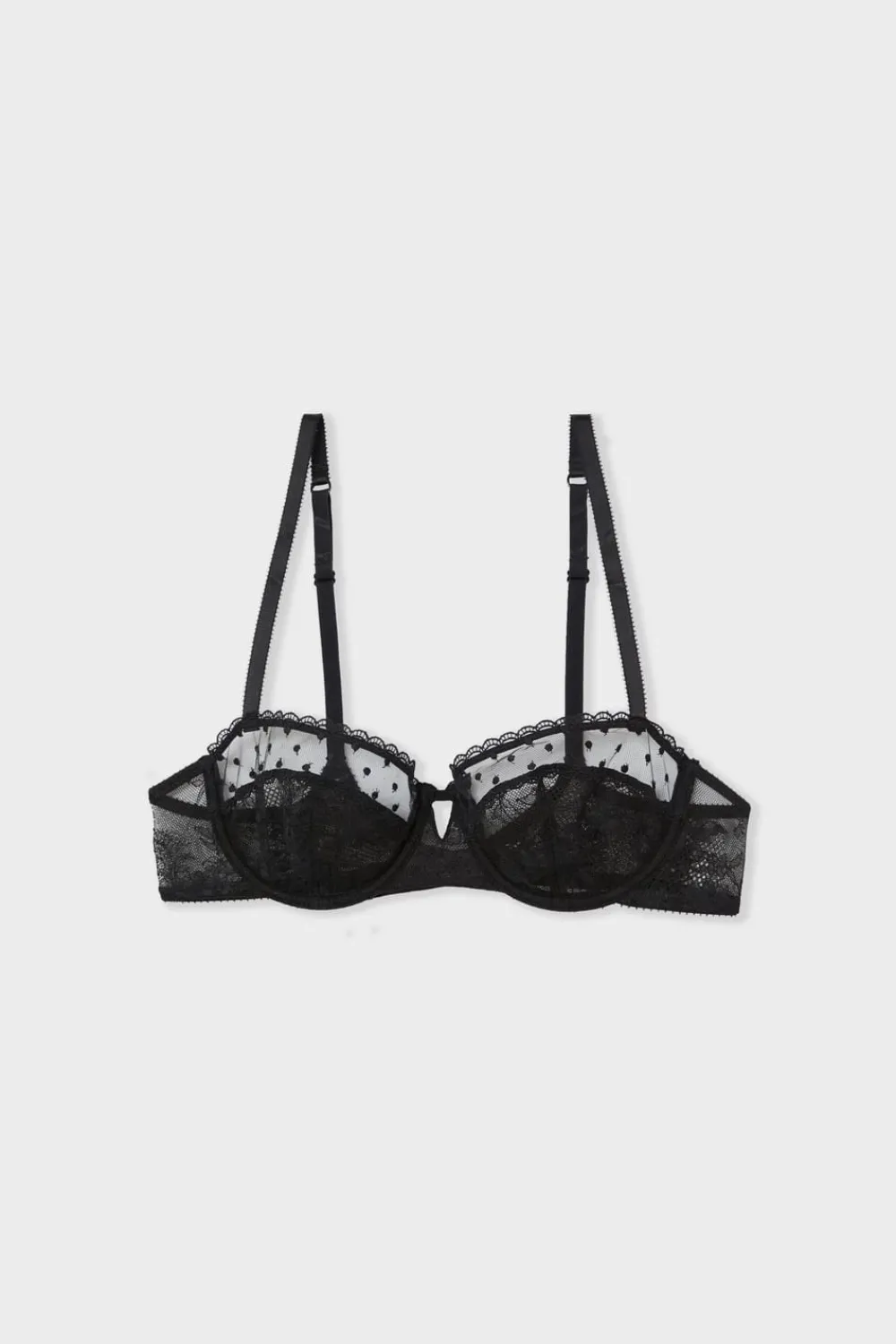 Outlet ETAM Sujetador N.9 - Balconnet con bordado NEGRO