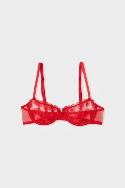 Online ETAM Sujetador N.9 - Balconnet con bordado de corazones ROJO