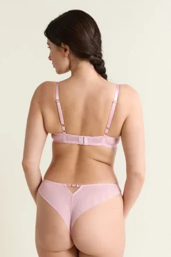 Best ETAM Sujetador N.9 - Balconnet con bordado de corazones ROSA