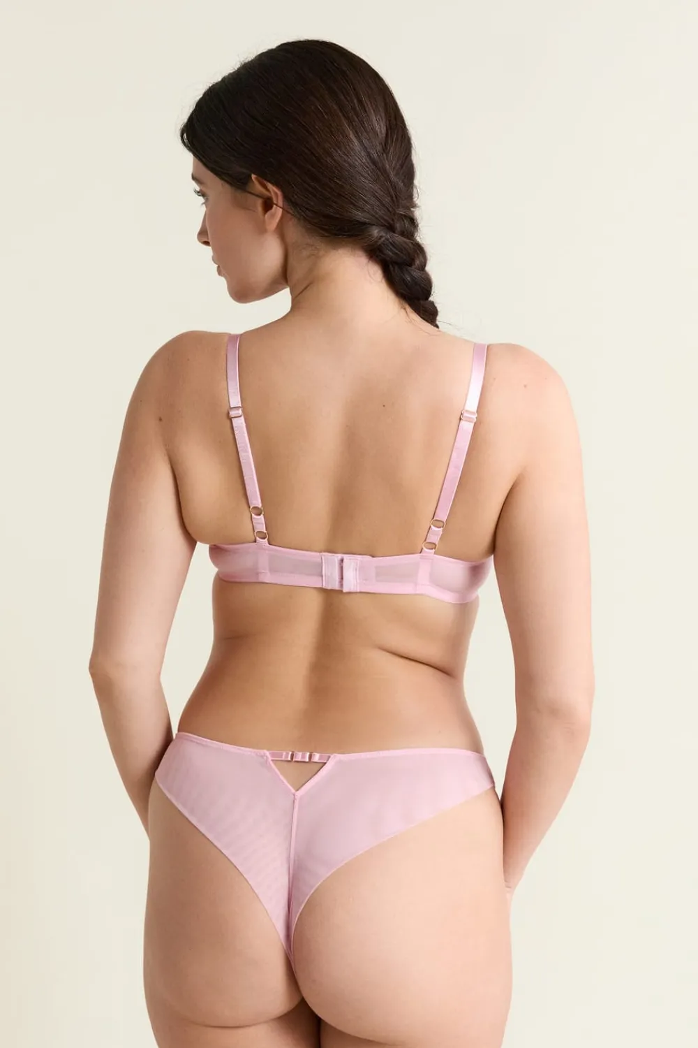 Best ETAM Sujetador N.9 - Balconnet con bordado de corazones ROSA