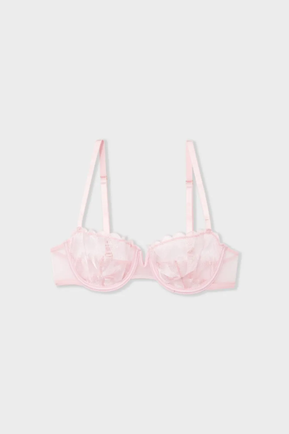 Best ETAM Sujetador N.9 - Balconnet con bordado de corazones ROSA