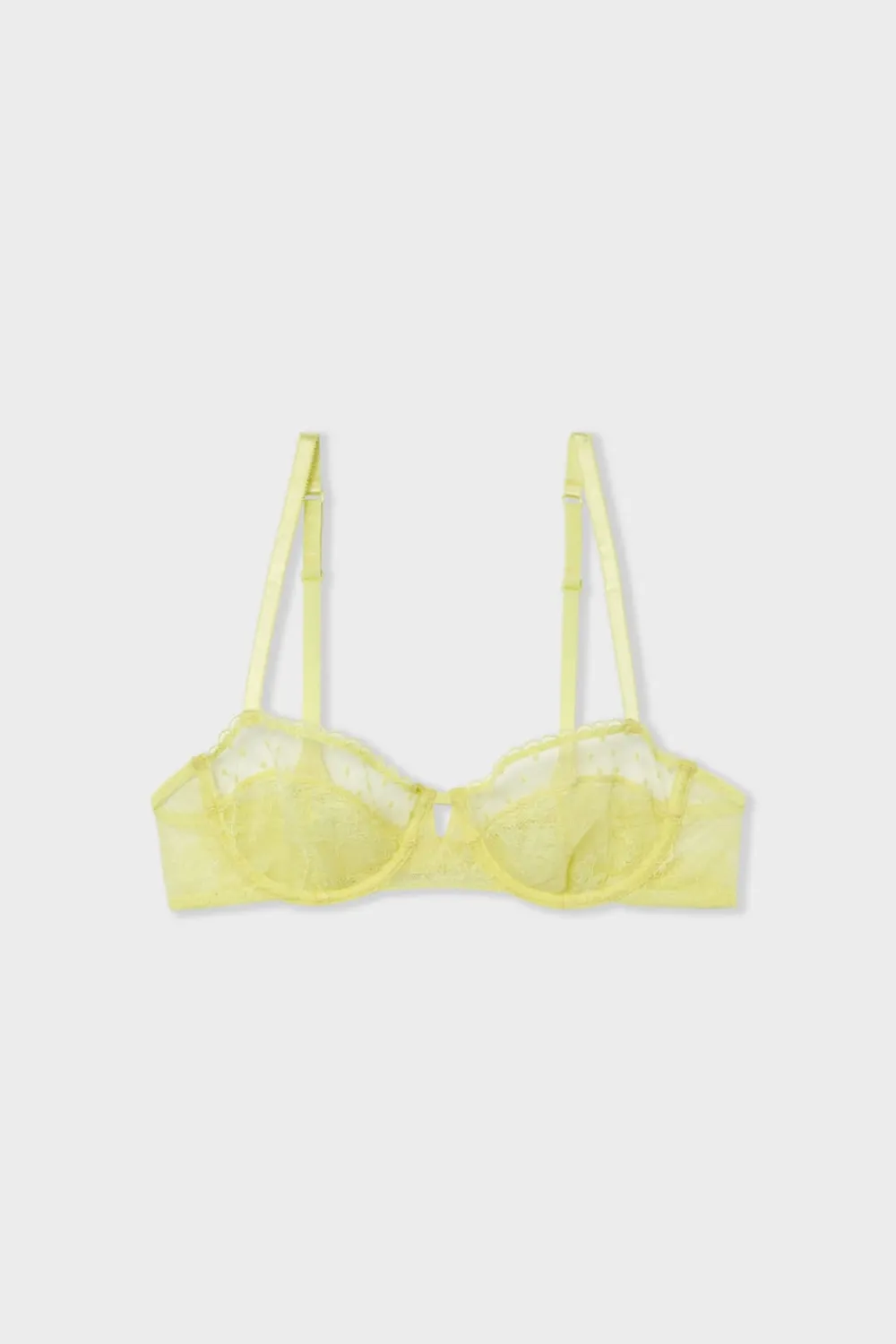 Sale ETAM Sujetador N.9 - Balconnet con bordado AMARILLO PÁLIDO.