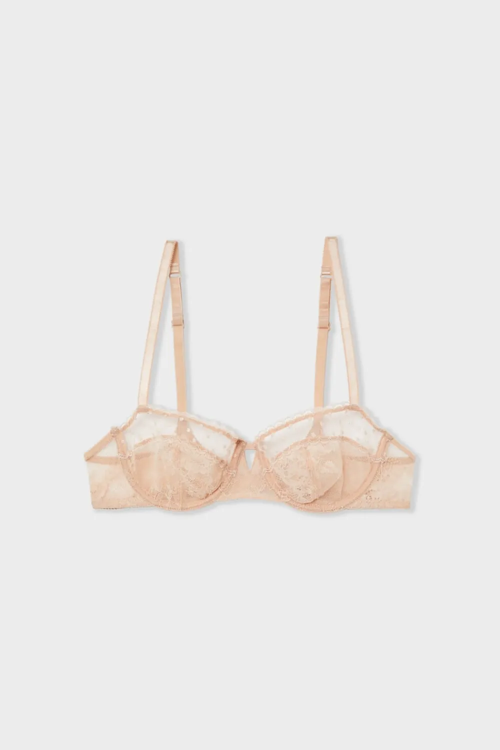 Best ETAM Sujetador N.9 - Balconnet con bordado rosa nude