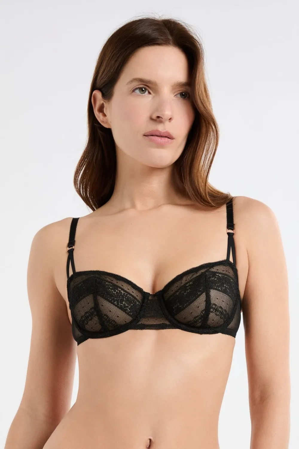 Clearance ETAM Sujetador N.9 - Balconnet de encaje NEGRO