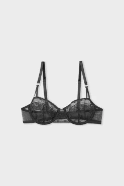 Clearance ETAM Sujetador N.9 - Balconnet de encaje NEGRO