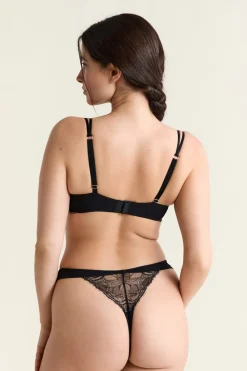 Outlet ETAM Sujetador N.9 - Balconnet de encaje con tirantes dobles NEGRO