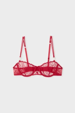 Hot ETAM Sujetador N.9 - Balconnet de bordado ROJO