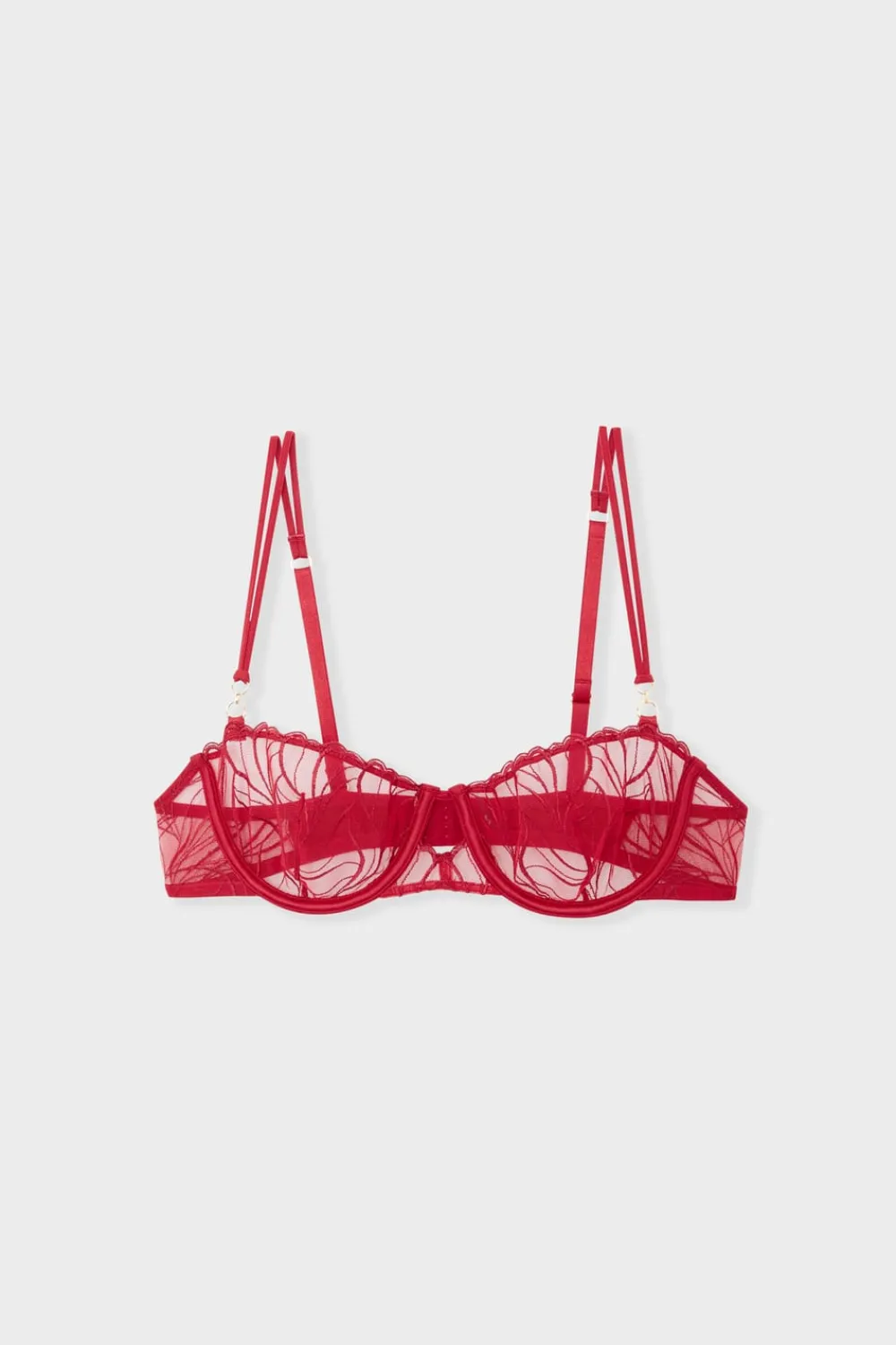 Hot ETAM Sujetador N.9 - Balconnet de bordado ROJO