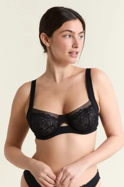 Clearance ETAM Sujetador N.9 - Balconnet de encaje NEGRO