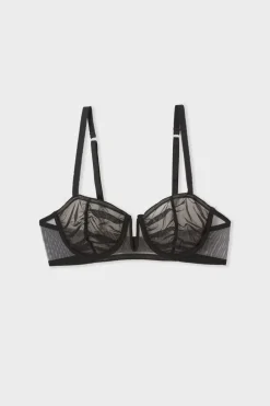 Discount ETAM Sujetador N.9 - Balconnet de tul NEGRO