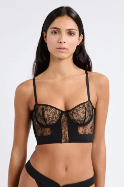 Best ETAM Sujetador N.9 - Balconnet de encaje NEGRO