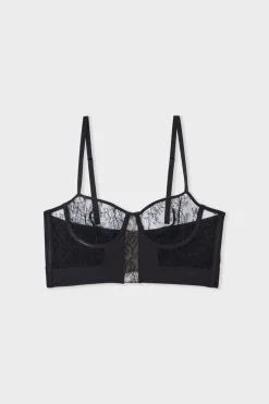 Best ETAM Sujetador N.9 - Balconnet de encaje NEGRO
