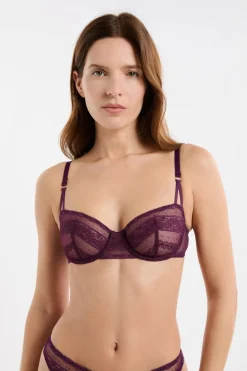 New ETAM Sujetador N.9 - Balconnet de encaje MORADO