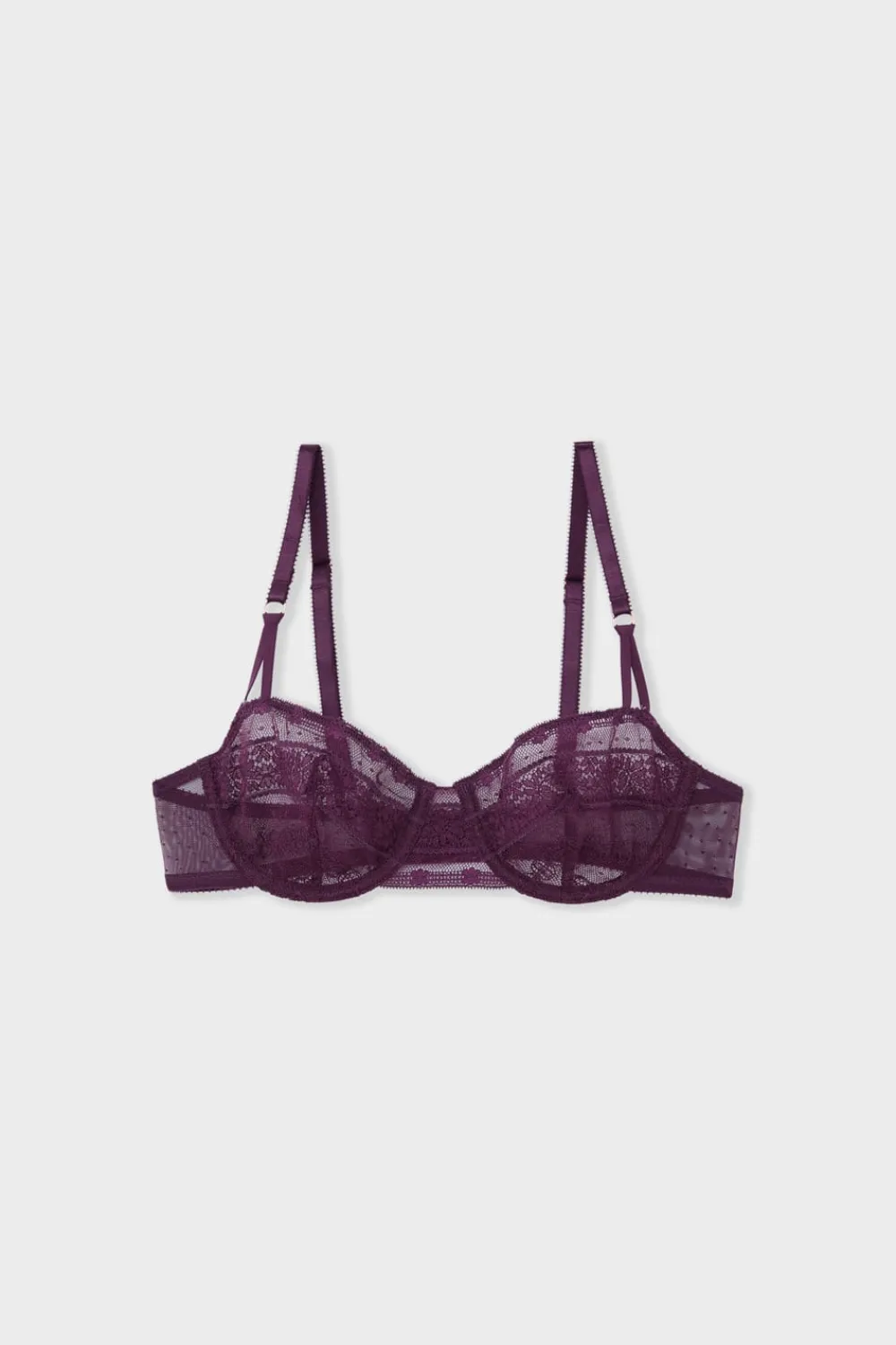 New ETAM Sujetador N.9 - Balconnet de encaje MORADO