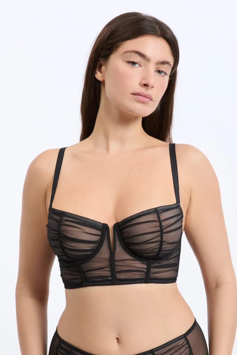 Hot ETAM Sujetador N.9 - Balconnet de tul NEGRO