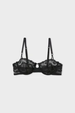 Outlet ETAM Sujetador N.9 - Balconnet de encaje NEGRO