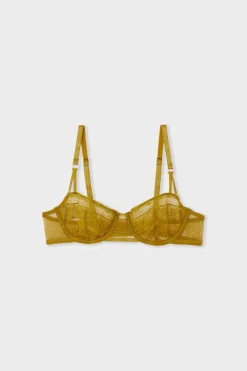 Discount ETAM Sujetador N.9 - Balconnet de encaje AMARILLO ÁCIDO
