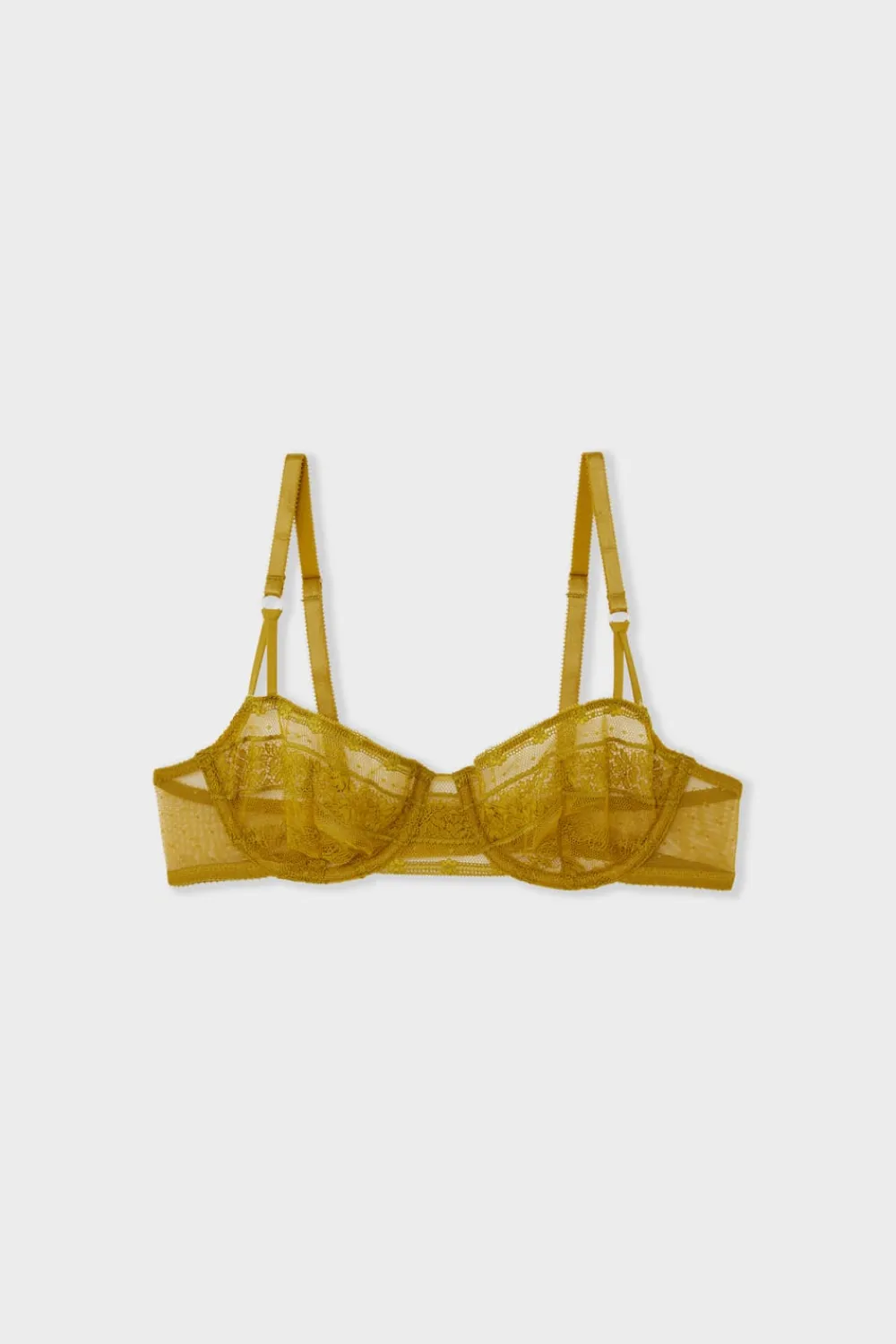 Discount ETAM Sujetador N.9 - Balconnet de encaje AMARILLO ÁCIDO