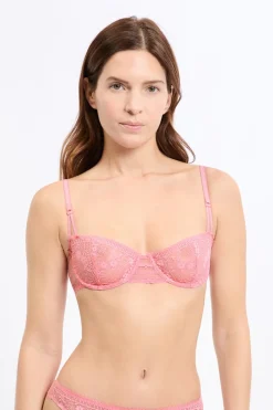 Clearance ETAM Sujetador N.9 - Balconnet de encaje ROSA