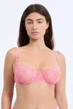 Clearance ETAM Sujetador N.9 - Balconnet de encaje ROSA