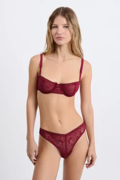 Outlet ETAM Sujetador N.9 - Balconnet de encaje BURDEOS GRANATE
