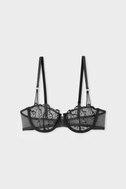 Discount ETAM Sujetador N.9 - Balconnet de bordado NEGRO