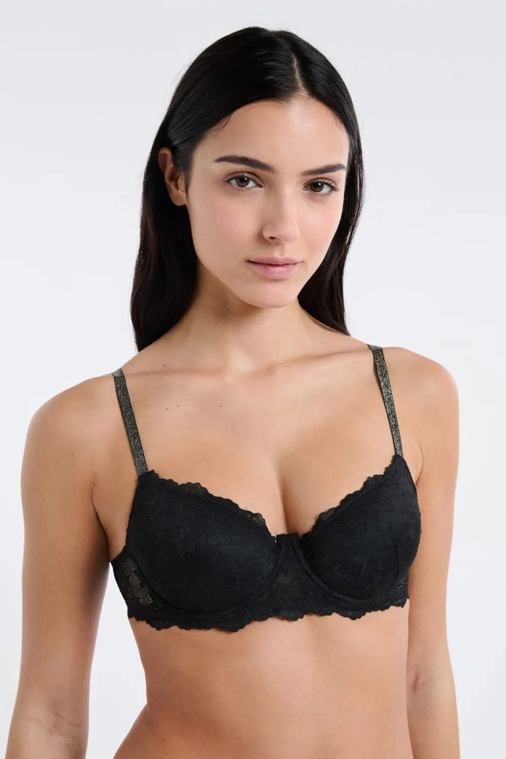 Clearance ETAM Sujetador N.4 - Copas finas brillantes NEGRO