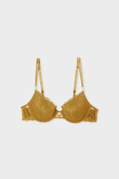 Clearance ETAM Sujetador N.4 - Copas finas con bordado floral AMARILLO ÁCIDO