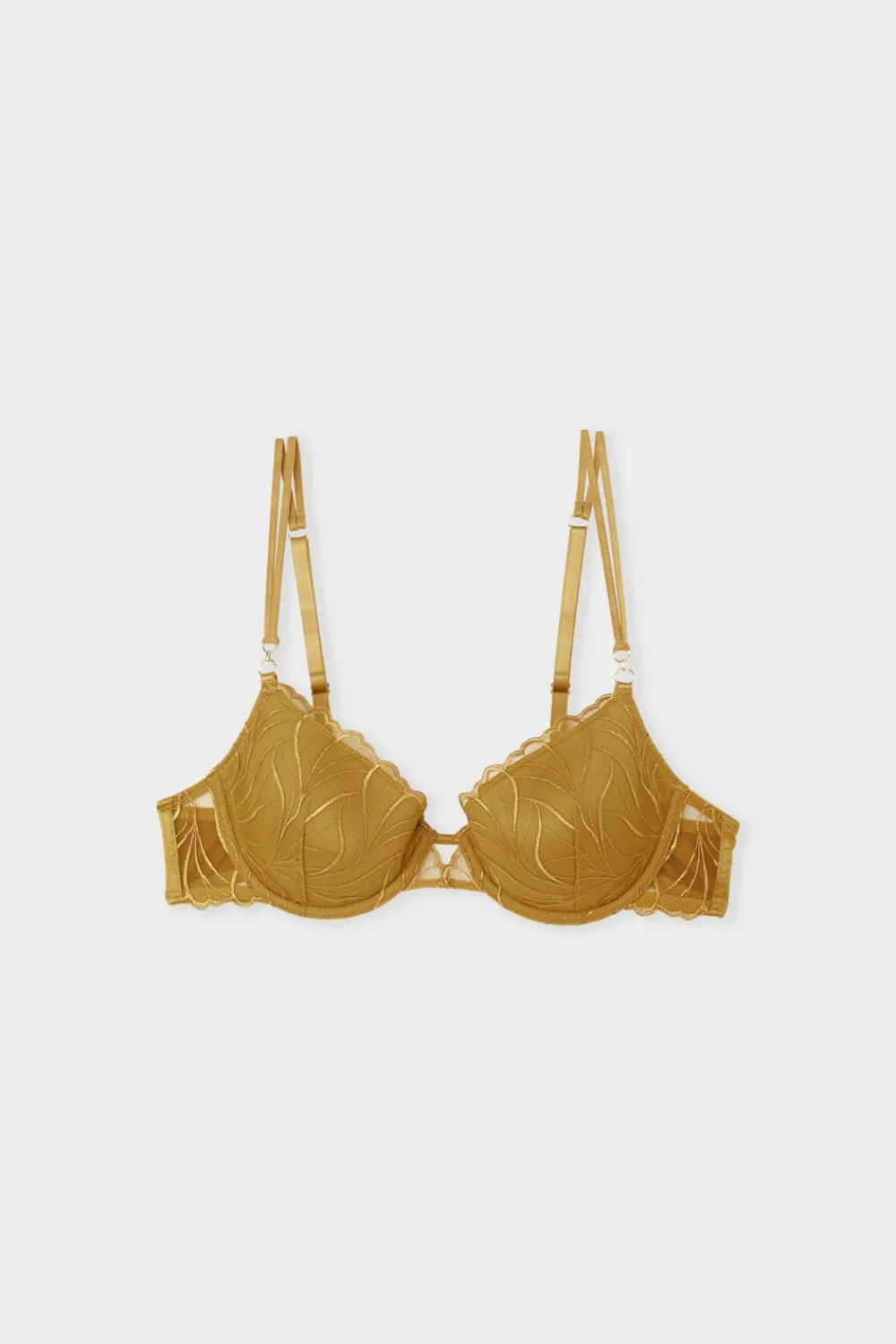 Clearance ETAM Sujetador N.4 - Copas finas con bordado floral AMARILLO ÁCIDO