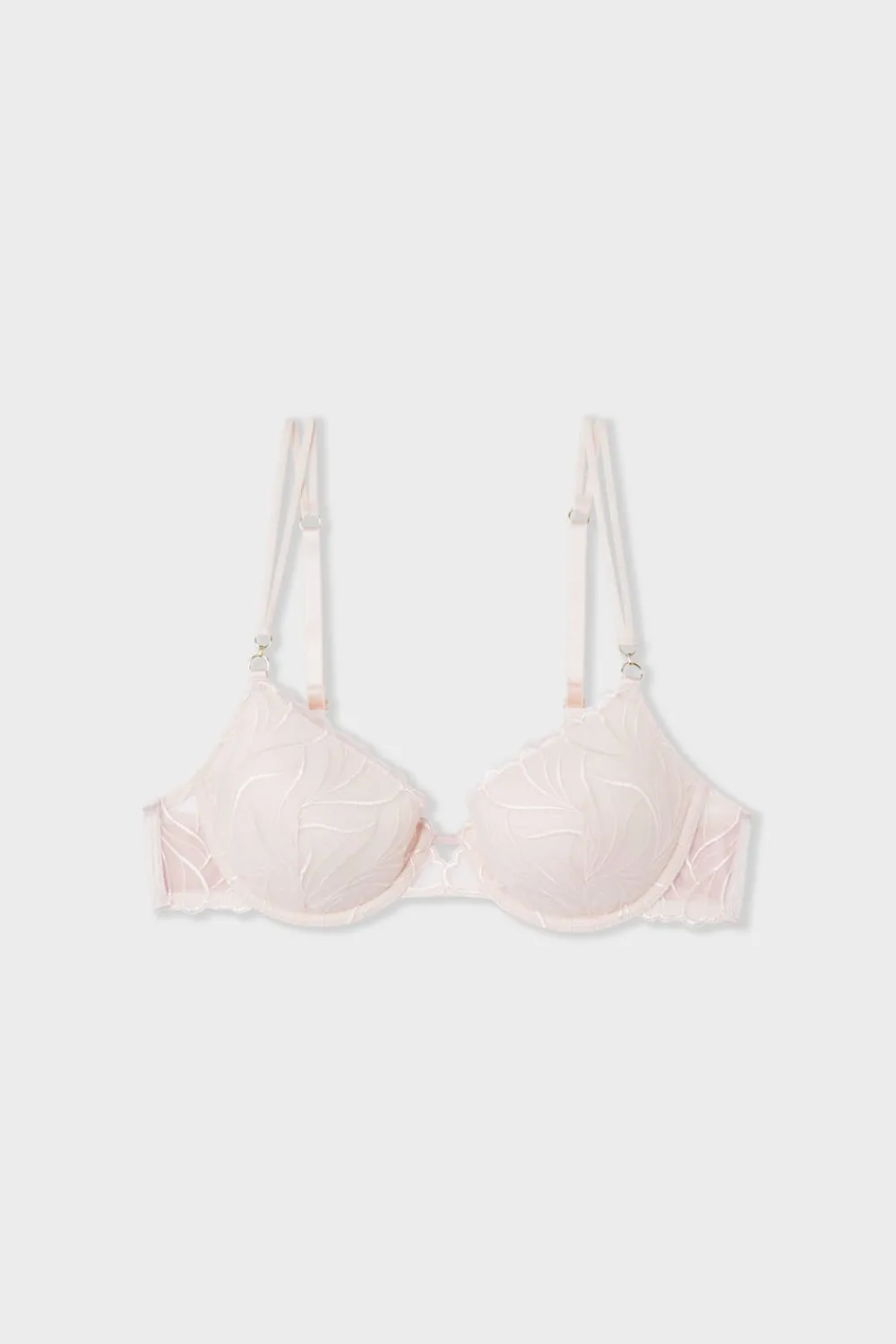 New ETAM Sujetador N.4 - Copas finas con bordado floral ROSA EMPOLVADO
