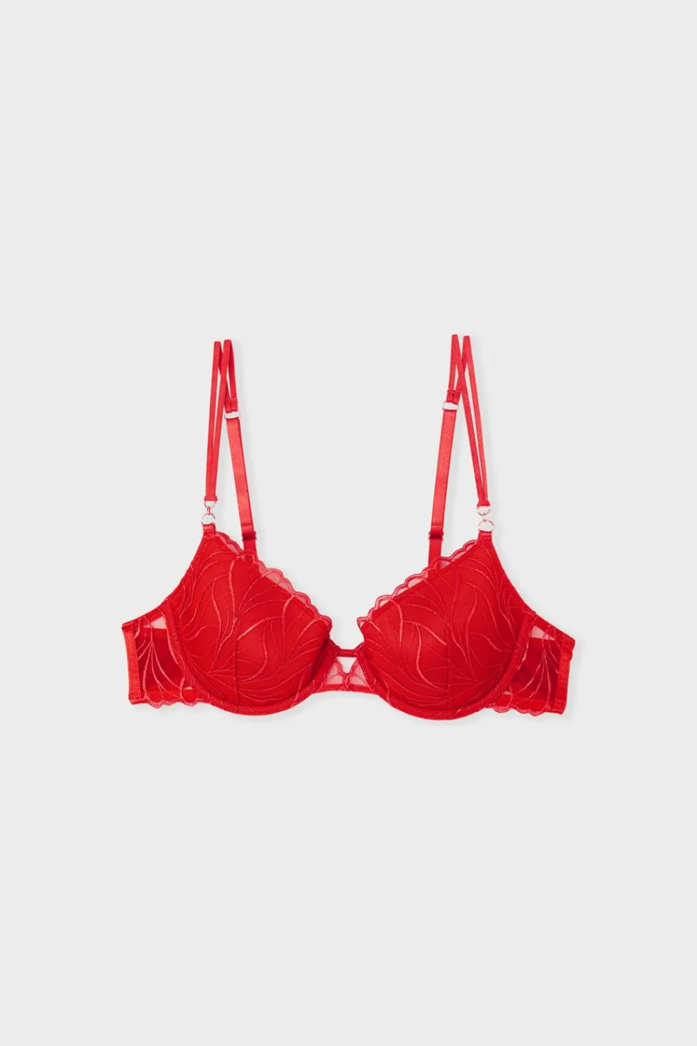 New ETAM Sujetador N.4 - Copas finas con bordado floral ROJO