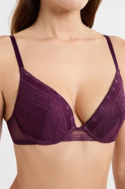 Online ETAM Sujetador N.2 - El push-up escote pronunciado de encaje MORADO