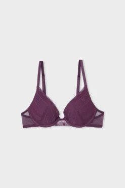Online ETAM Sujetador N.2 - El push-up escote pronunciado de encaje MORADO