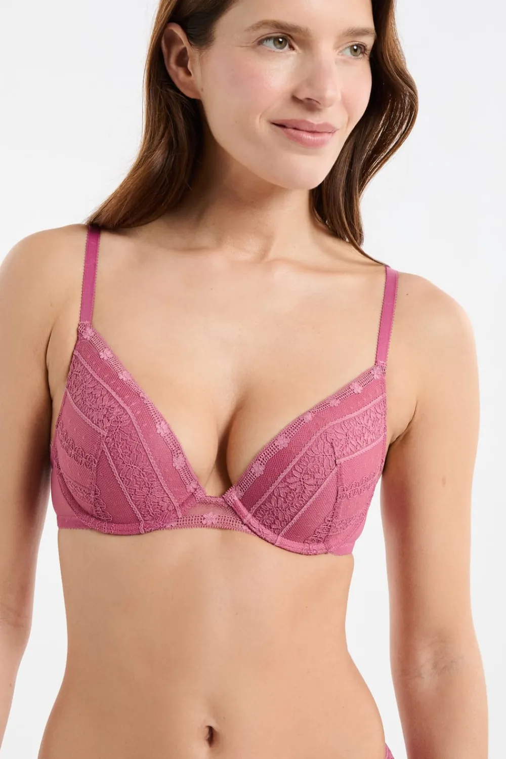 Hot ETAM Sujetador N.2 - El push-up escote pronunciado de encaje BLUSH