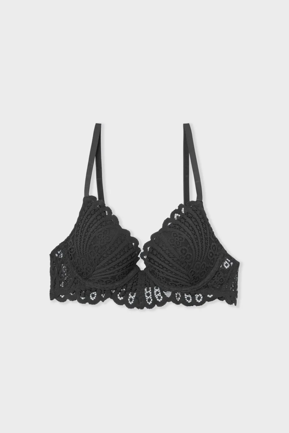 ETAM Sujetador N.2 - El push-up escote pronunciado con bordados NEGRO