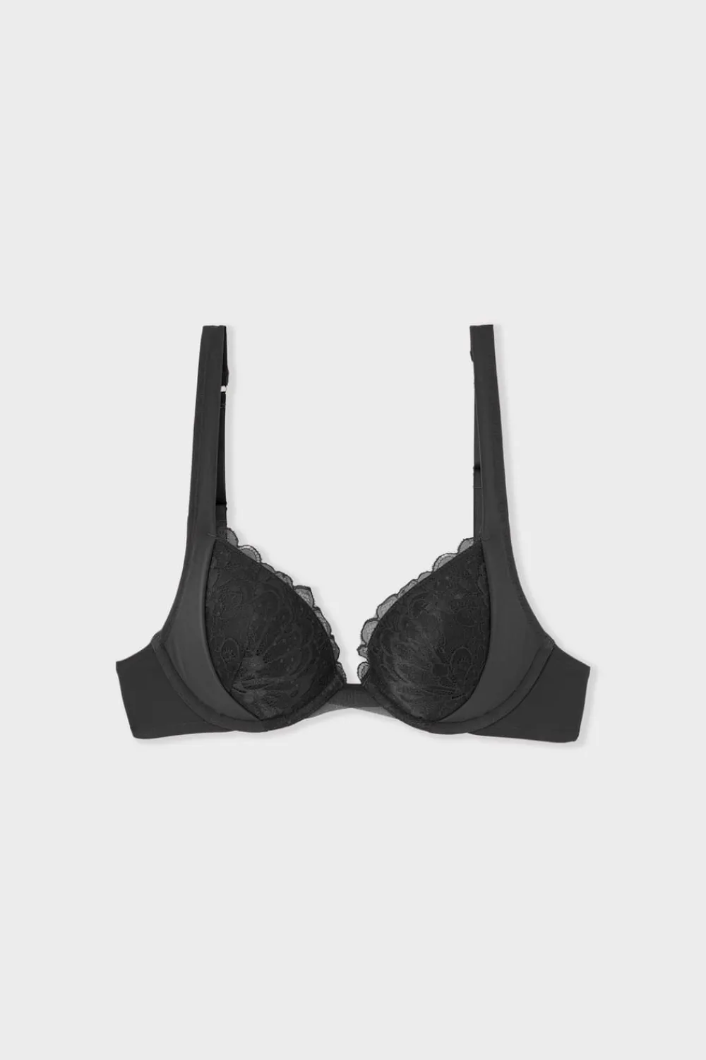 Outlet ETAM Sujetador N.2 - El push-up escote pronunciado de encaje NEGRO