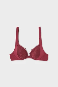 Discount ETAM Sujetador N.2 - El push-up escote pronunciado de encaje BURDEOS GRANATE
