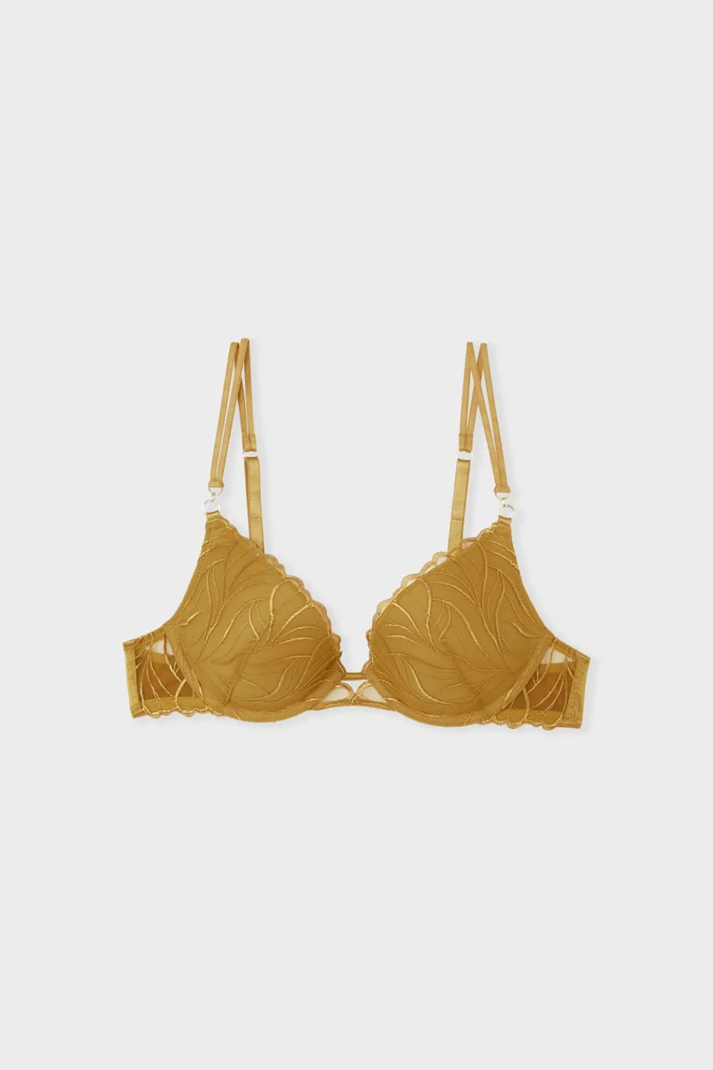 New ETAM Sujetador N.2 - El push-up escote pronunciado con bordado floral AMARILLO ÁCIDO