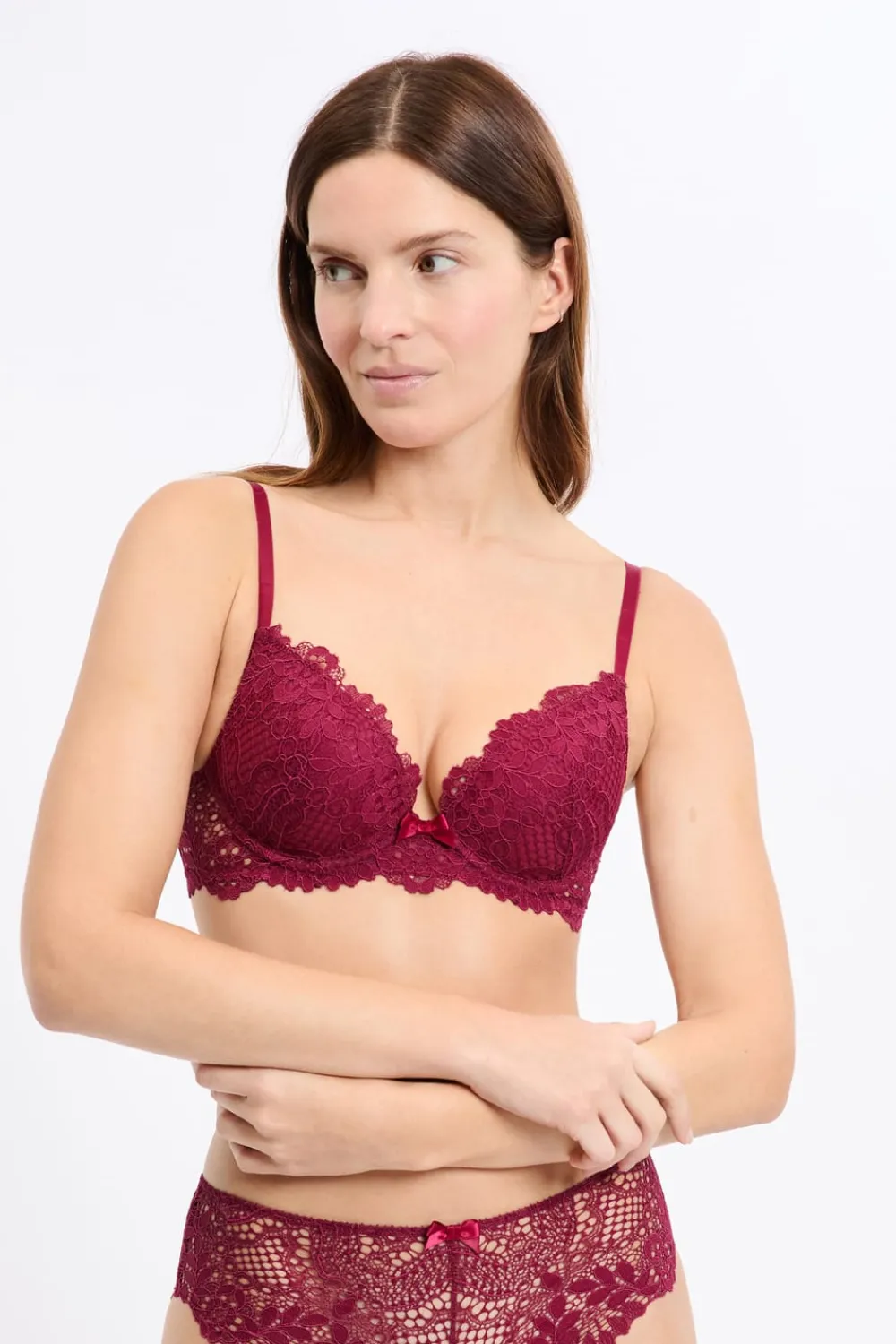 Outlet ETAM Sujetador N.2 - El push-up escote pronunciado BURDEOS GRANATE