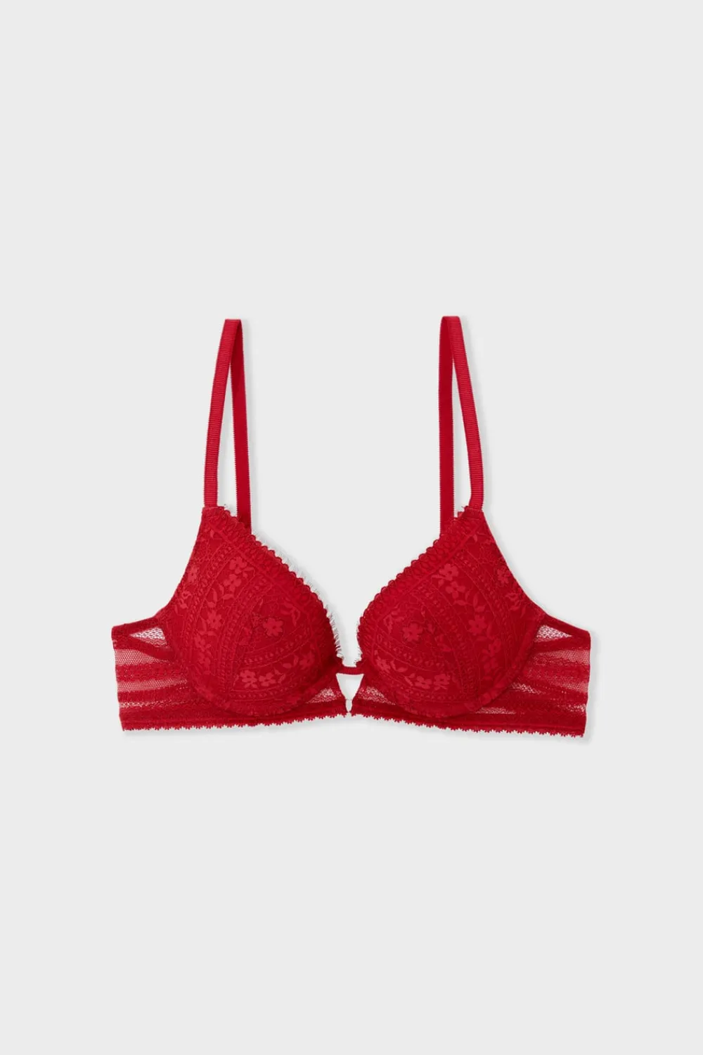 Outlet ETAM Sujetador N.2 - Push-up escotado de encaje ROJO
