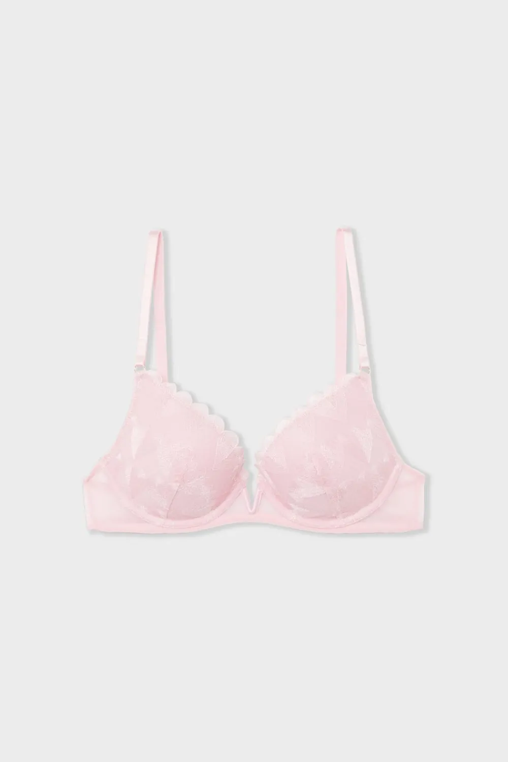 Online ETAM Sujetador N.2 - Push-up escote pronunciado con bordado de corazones ROSA