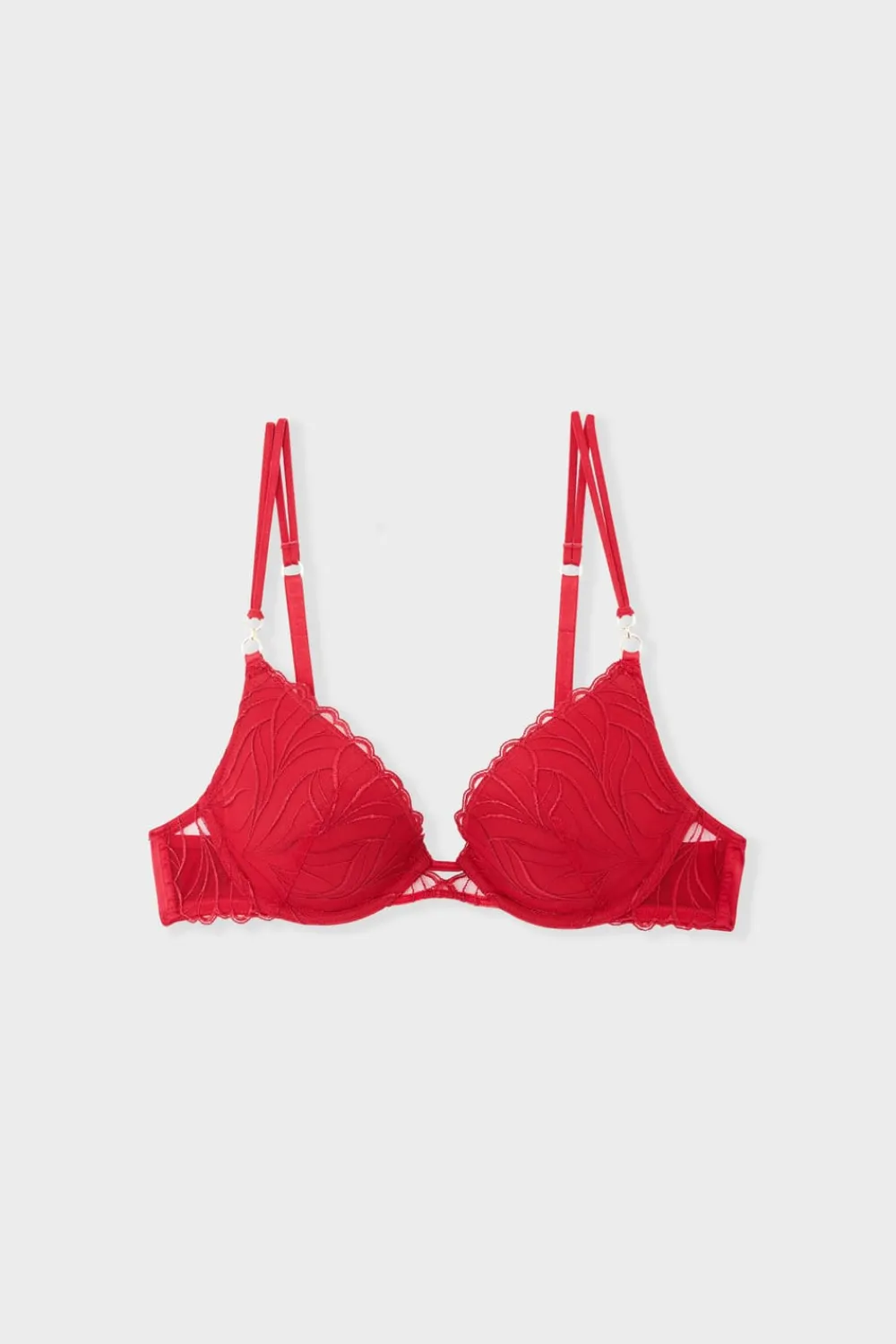 Discount ETAM Sujetador N.2 - Push-up escotado con detalles bordados ROJO