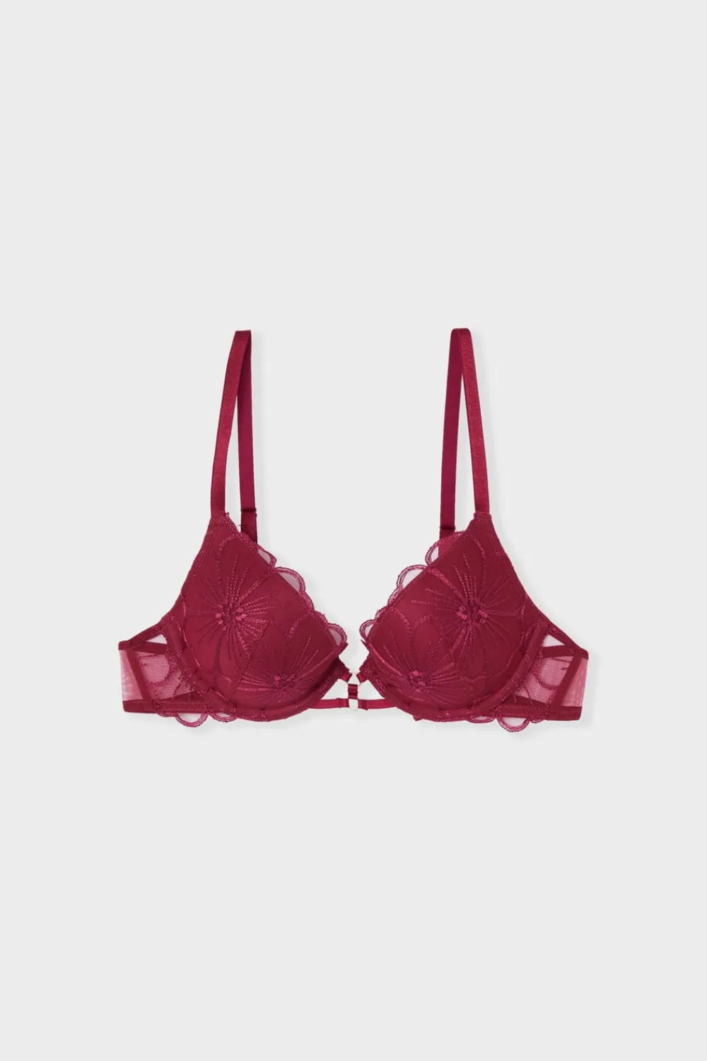 Hot ETAM Sujetador N.2 - Push-up escotado con detalles bordados BURDEOS GRANATE