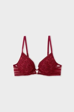 Online ETAM Sujetador N.2 - Push-up escotado de encaje BURDEOS GRANATE